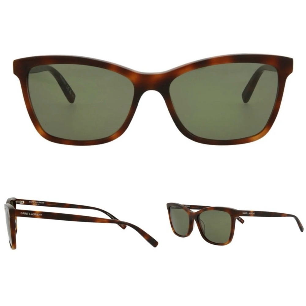 NWT Saint Laurent | Cat Eye Havana Havana Green Lens Tortoise Shell Sunglasses